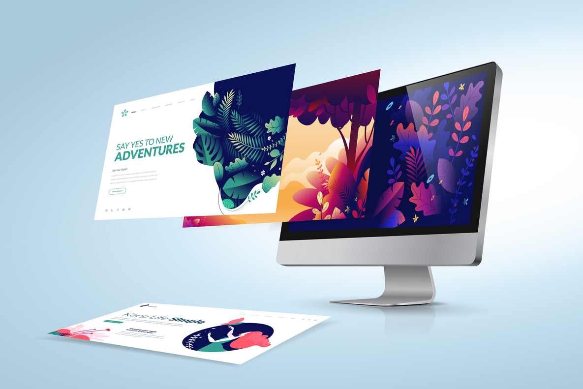 Web design template. Vector illustration concept of website design and development, app development, seo, business presentation, marketing. WebDesignLondonLincoln